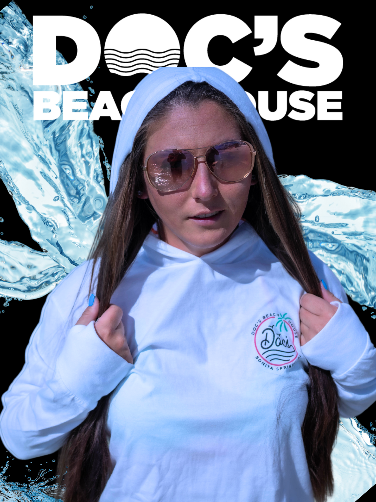 Woman’s lightweight hoodie with thumb holes. Woman’s cut