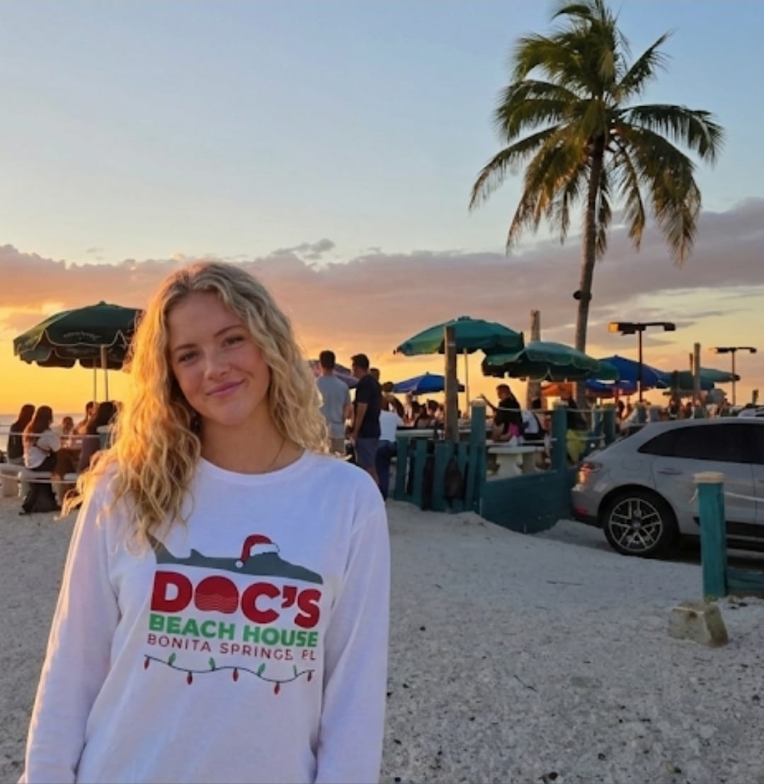 White long sleeve Christmas Shirt.