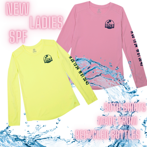 UPF 50 Fitted (ladies) shirts made from recycled bottles